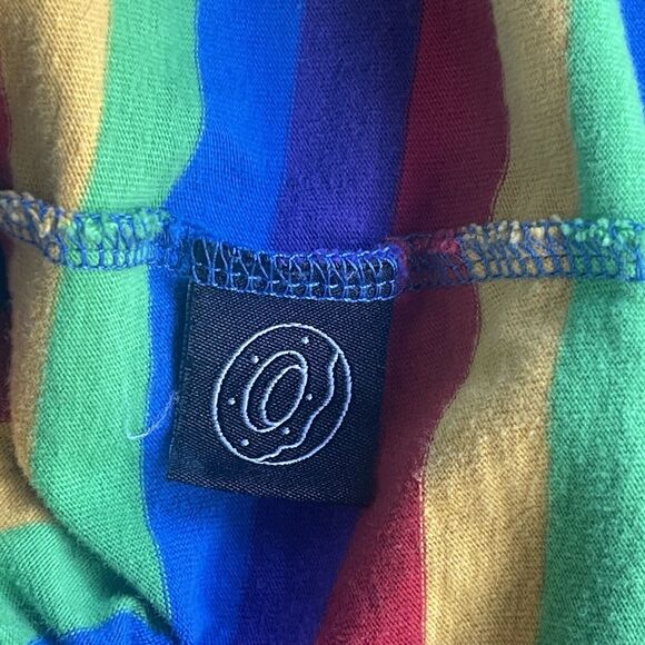 Odd Future OFWGKTA Shirt Mens Medium Kidcore Rainbow Short Sleeve Striped - Picture 4 of 10